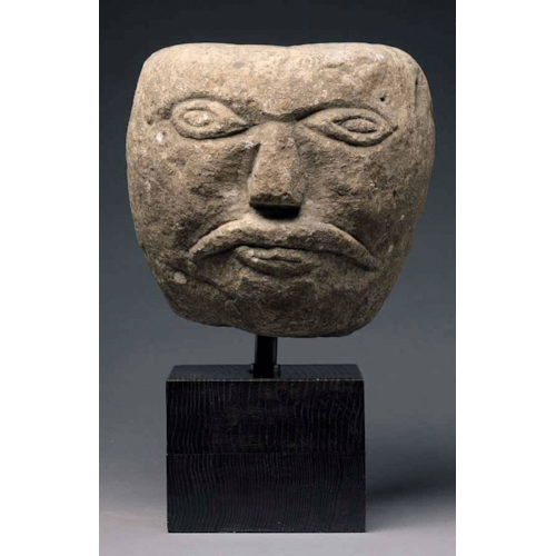 A Carved Celtic Stone Head